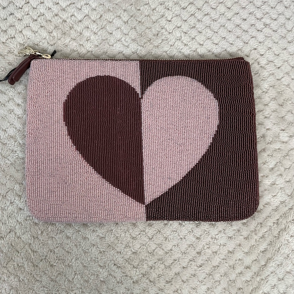Kate Spade On Purpose Gia Heart Beaded Clutch NWT